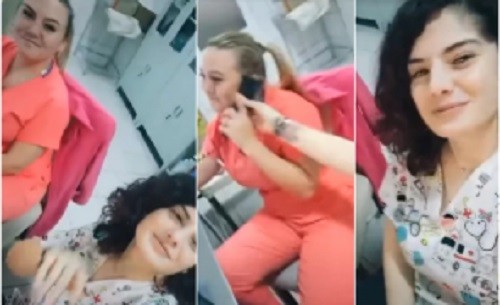 Două asistente s-au filmat cântând pe manele în camera de gardă (Foto)