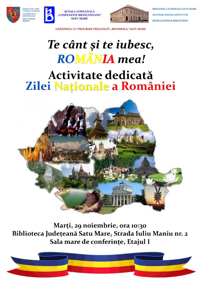 Activități dedicate Zilei Naționale a României la Biblioteca Județeană Satu Mare