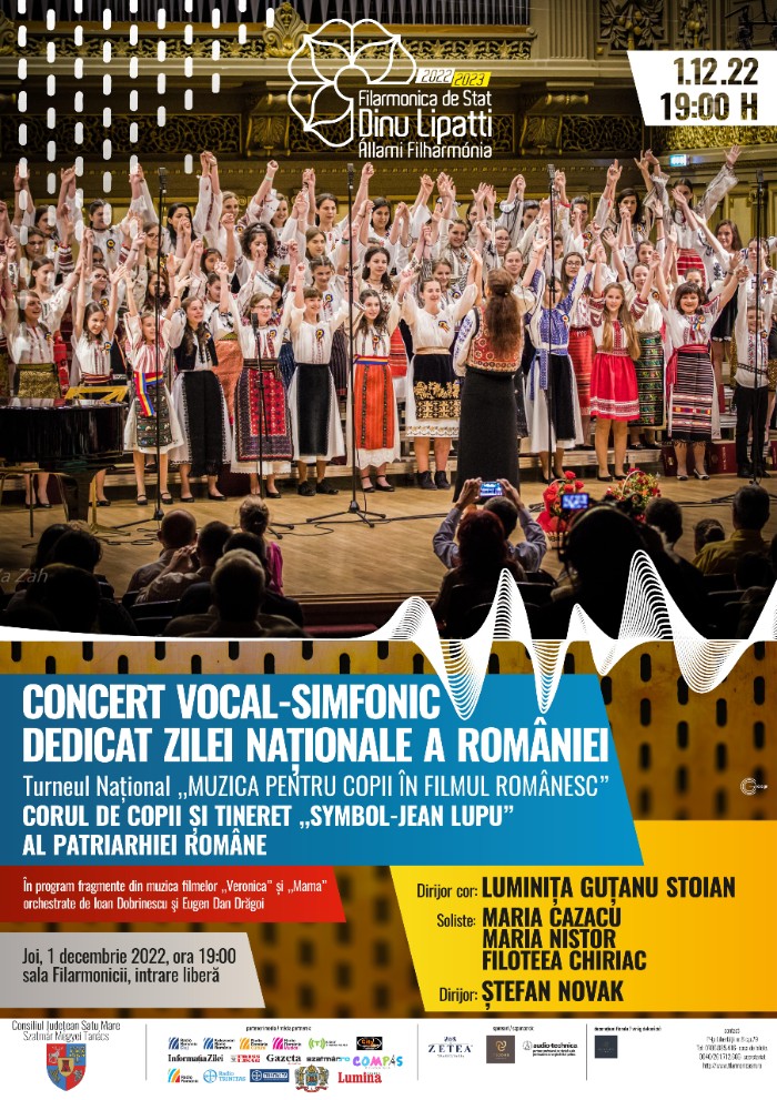 1 Decembrie. Concert vocal-simfonic dedicat Zilei Naționale a României
