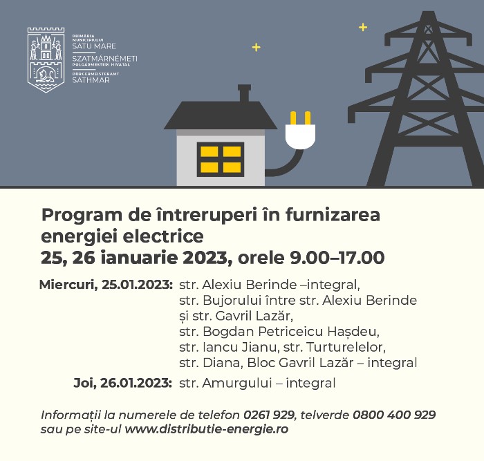 Pene de curent în municipiul Satu Mare