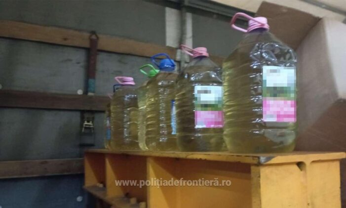 Alcool fără documente de proveniență descoperit în Petea