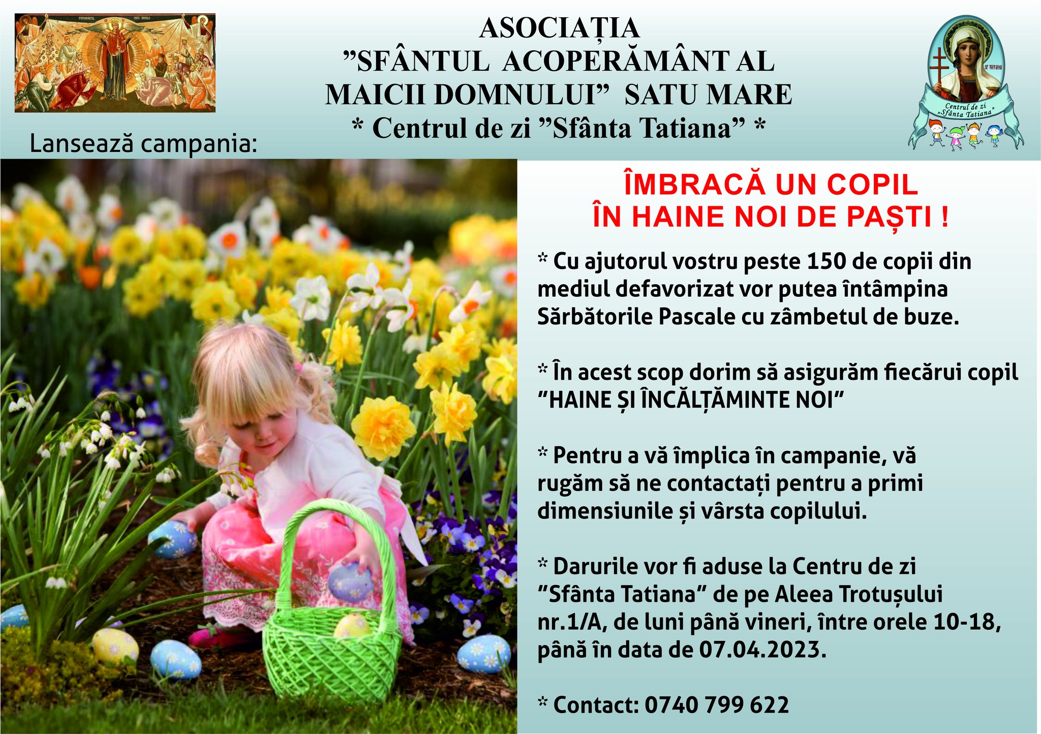 Imbraca un copil in haine noi de Pasti Imbraca un copil in haine noi de Pasti