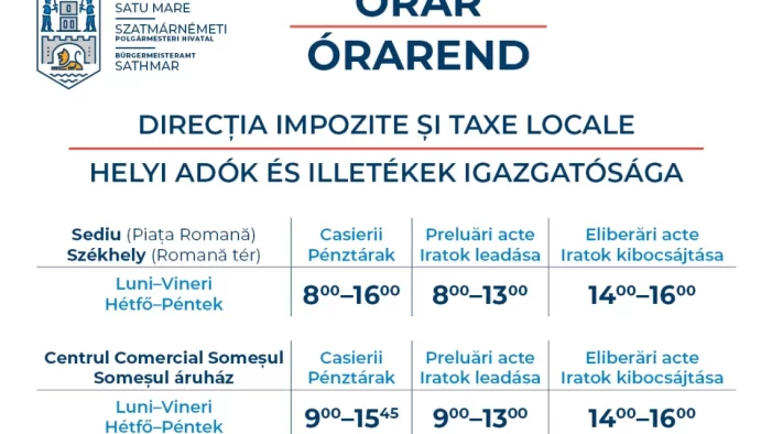 Finanţele locale îşi modifică programul cu publicul