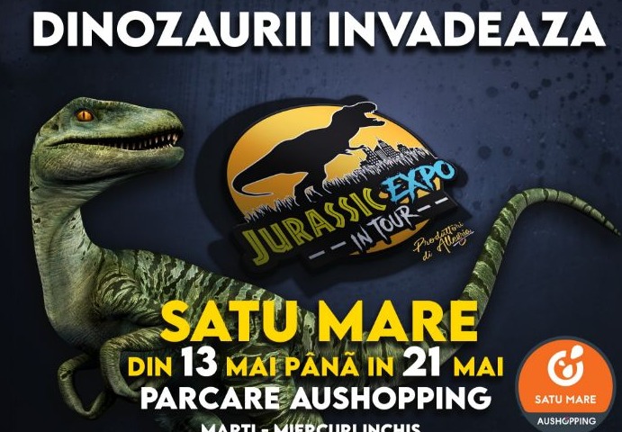 Jurassic Expo in Tour. Dinozaurii invadeaza municipiul Satu Mare