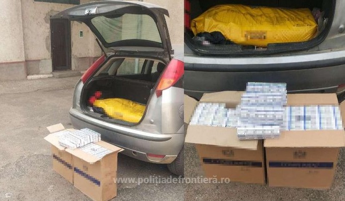 Țigări ascunse sub o pătură, descoperite într-un autoturism, în Satu Mare