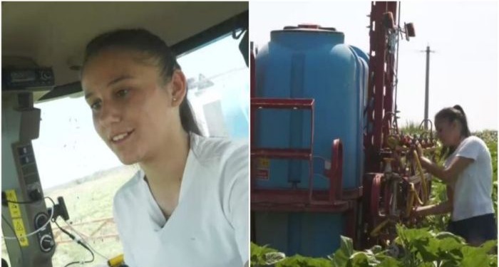 Elevă din Satu Mare, vedetă pe TikTok: Tânăra muncește zilnic pe câmp cu tractorul