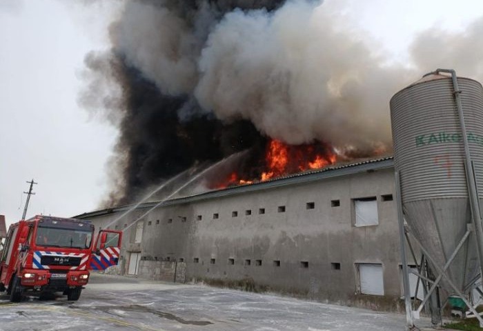 O hală de producţie a luat foc (Foto)