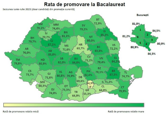 Bac Satu Mare. Rata de promovare este de 79,1%