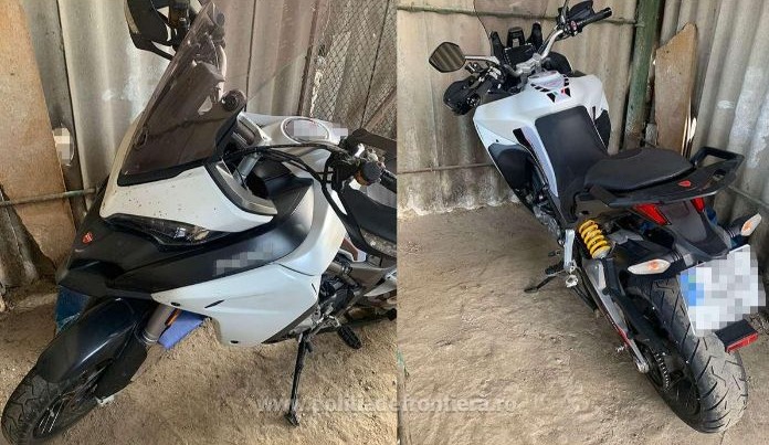 Motocicletă furată din Italia, oprită la intrarea în România