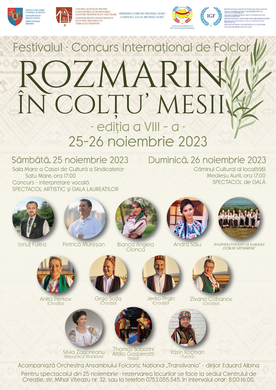 Festivalul Concurs Internațional de Folclor „Rozmarin în colţu’ mesii” – ediția a VIII – a
