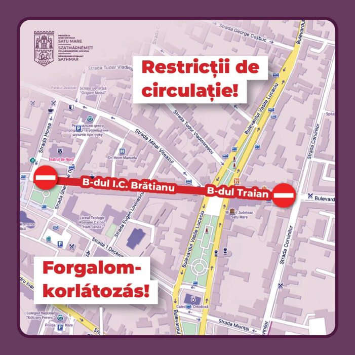 Restricţii de circulaţie în centrul municipiului Satu Mare