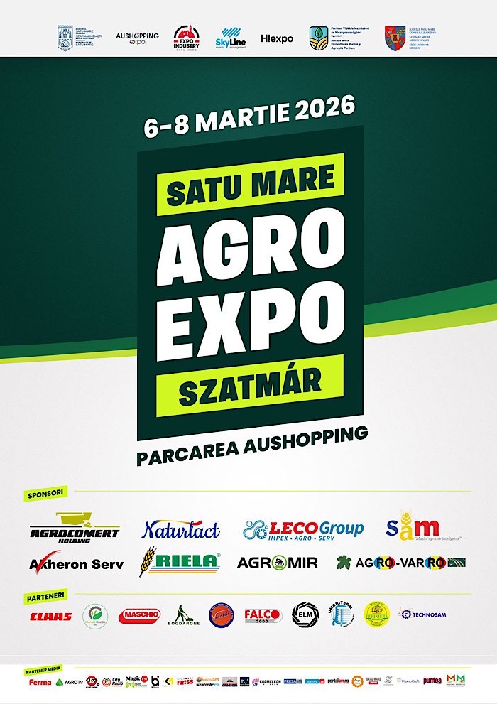 Agro Expo Satu Mare revine în martie: utilaje, industrie alimentară și întâlniri cu specialiști, la Aushopping