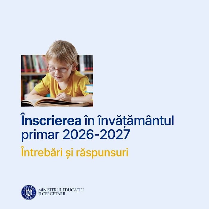 Înscrierea în clasa pregătitoare 2026–2027: calendar și condiții