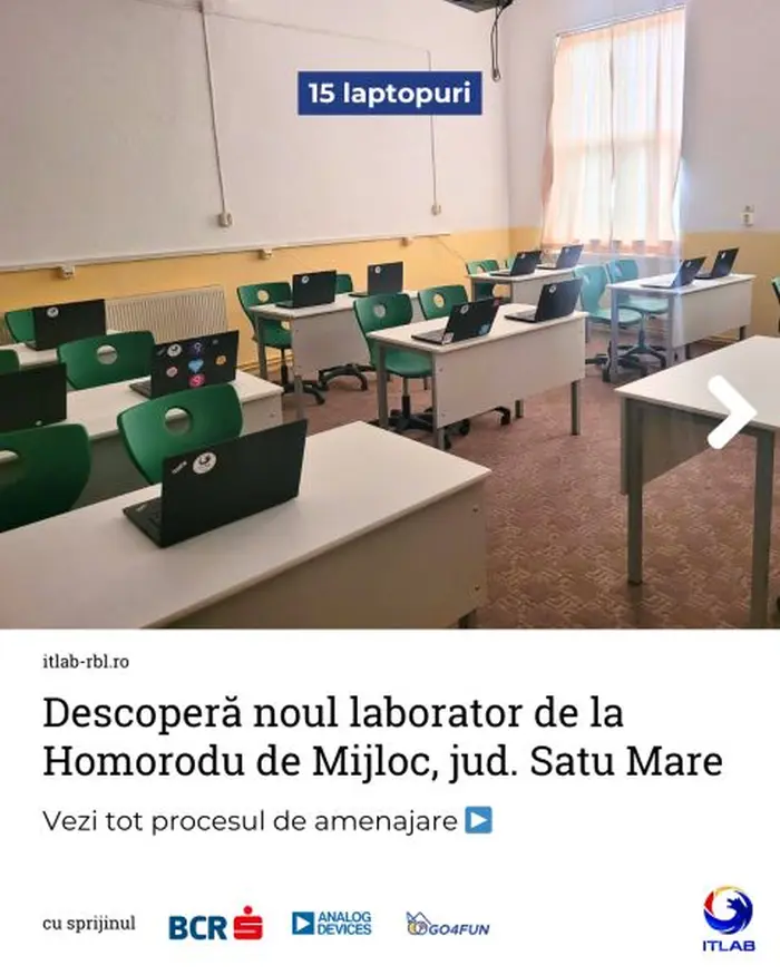 Un laborator IT nou, o șansă reală pentru copiii din Homorodu de Mijloc