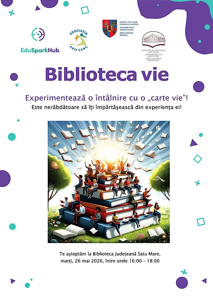 „Biblioteca vie” revine la Satu Mare: povești reale și dialoguri autentice între oameni