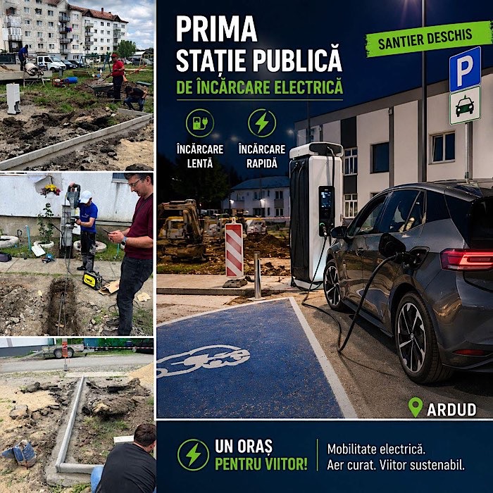 Prima stație publică de încărcare electrică din Ardud intră în faza de execuție