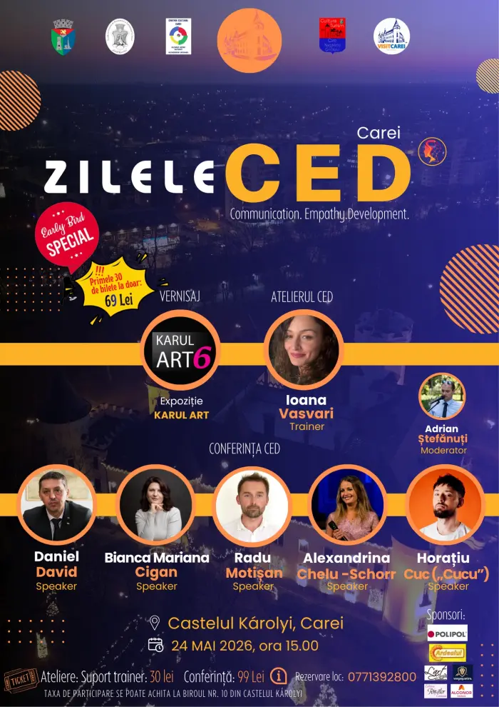 Zilele CED 2026 aduc la Carei trei zile dedicate comunicării, empatiei și dezvoltării personale