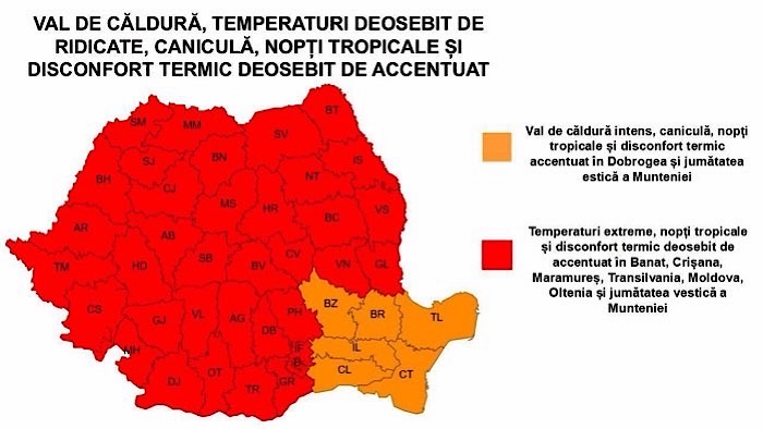 Cod Roșu de caniculă pentru județul Satu Mare. Temperaturi de până la 40 de grade și nopți tropicale la începutul săptămânii