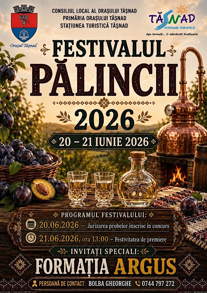 Parfum de tradiție la Tășnad. Festivalul Pălincii revine în luna iunie