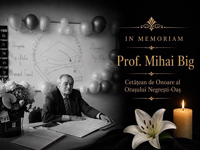 Doliu la Negrești-Oaș. A murit profesorul Mihai Big, Cetățean de Onoare al orașului