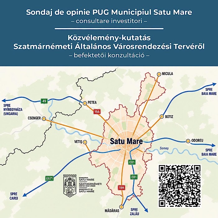 Sătmărenii sunt invitați să contribuie la noul Plan Urbanistic General. Primăria consultă specialiștii și investitorii pentru dezvoltarea orașului în următorii 10 ani