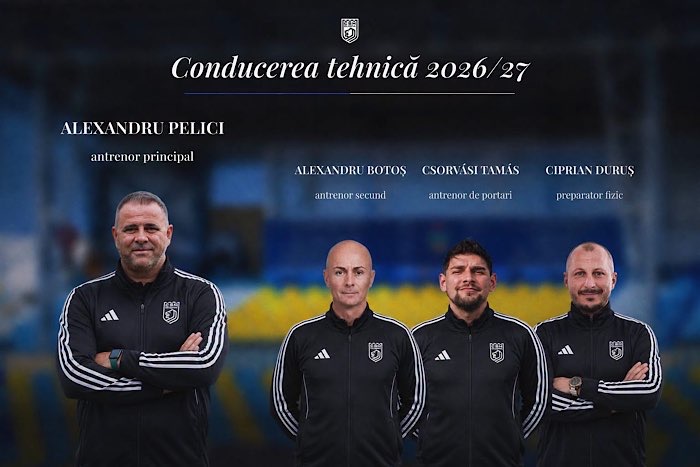 CSM Olimpia Satu Mare și-a stabilit stafful tehnic pentru noul sezon. Alexandru Pelici va conduce echipa în ediția 2026–2027