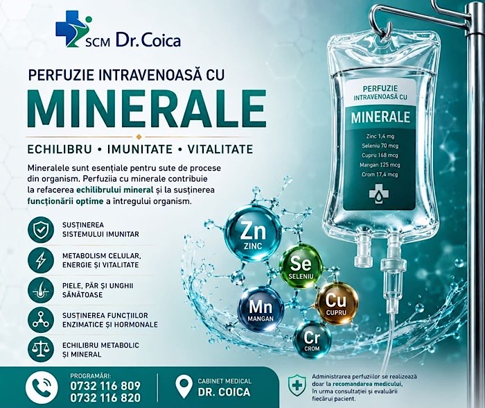 Perfuziile cu minerale, tot mai căutate pentru susținerea organismului. Ce rol au și când sunt recomandate