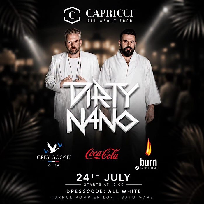 Dirty Nano vine la Satu Mare! Turnul Pompierilor găzduiește unul dintre cele mai așteptate party-uri ale verii
