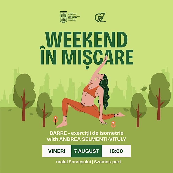 Barre și Pilates pe malul Someșului, în programul „Weekend în mișcare”