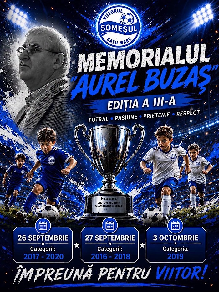 Memorialul „Aurel Buzaș” revine la Satu Mare. A treia ediție aduce pe teren generații de copii pasionați de fotbal