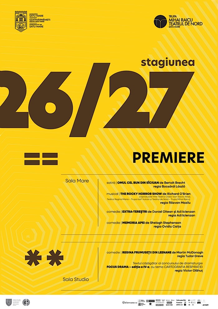 O nouă stagiune la Teatrul de Nord: opt producții noi pregătite pentru publicul sătmărean