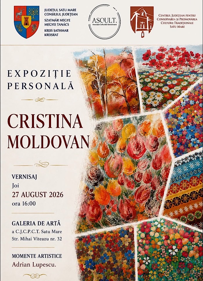 Expoziție personală semnată de artista Cristina Moldovan, la Galeria de Artă din Satu Mare