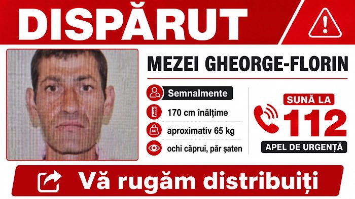 Bărbat de 47 de ani din Botiz, dispărut. Polițiștii cer ajutorul populației