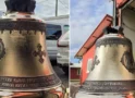 Trei clopote noi, pregătite pentru livrare la parohia ortodoxă din Mărtinești